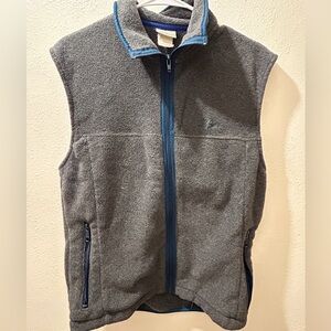 Vintage Men’s LL Bean Fleece Zip Script Logo Vest Size Medium